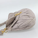 Miu Miu Matelasse Shoulder Bag Leather 2way Pink Gold Auth bs35641-3