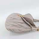 Miu Miu Matelasse Shoulder Bag Leather 2way Pink Gold Auth bs35641-4