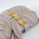 Miu Miu Matelasse Shoulder Bag Leather 2way Pink Gold Auth bs35641-14