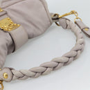 Miu Miu Matelasse Shoulder Bag Leather 2way Pink Gold Auth bs35641-15