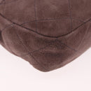 PRADA Chain Shoulder Bag Suede Purple Gold Auth bs35642A-9
