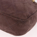 PRADA Chain Shoulder Bag Suede Purple Gold Auth bs35642A-16