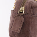 PRADA Chain Shoulder Bag Suede Purple Gold Auth bs35642A-10
