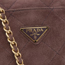 PRADA Chain Shoulder Bag Suede Purple Gold Auth bs35642A-17