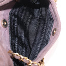 PRADA Chain Shoulder Bag Suede Purple Gold Auth bs35642A-23