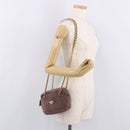 PRADA Chain Shoulder Bag Suede Purple Gold Auth bs35642A-24