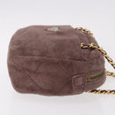 PRADA Chain Shoulder Bag Suede Purple Gold Auth bs35642A-3