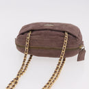 PRADA Chain Shoulder Bag Suede Purple Gold Auth bs35642A-6