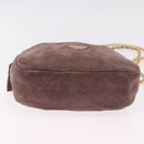 PRADA Chain Shoulder Bag Suede Purple Gold Auth bs35642A-5