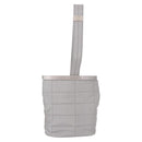 CHANEL Hand Pouch Nylon Silver CC Auth bs35644A-1