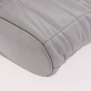 CHANEL Hand Pouch Nylon Silver CC Auth bs35644A-14