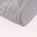 CHANEL Hand Pouch Nylon Silver CC Auth bs35644A-15
