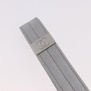 CHANEL Hand Pouch Nylon Silver CC Auth bs35644A-10