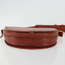 VALENTINO Shoulder Bag Leather Brown Gold Auth bs35646A-6