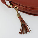 VALENTINO Shoulder Bag Leather Brown Gold Auth bs35646A-10