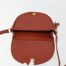 VALENTINO Shoulder Bag Leather Brown Gold Auth bs35646A-11