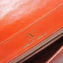 VALENTINO Shoulder Bag Leather Brown Gold Auth bs35646A-19