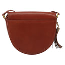 VALENTINO Shoulder Bag Leather Brown Gold Auth bs35646A-2