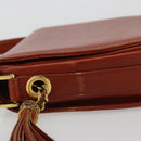 VALENTINO Shoulder Bag Leather Brown Gold Auth bs35646A-5