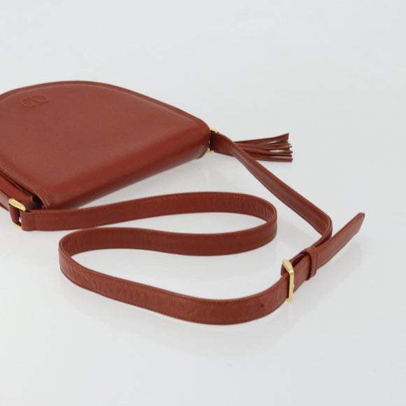 VALENTINO Shoulder Bag Leather Brown Gold Auth bs35646A