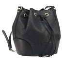 GUCCI Purse Shoulder Bag Leather PVC Black Gold 354228 Auth bs35651-1