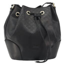 GUCCI Purse Shoulder Bag Leather PVC Black Gold 354228 Auth bs35651-2