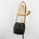 GUCCI Purse Shoulder Bag Leather PVC Black Gold 354228 Auth bs35651-23
