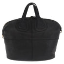 GIVENCHY Nightingale Hand Bag Leather 2way Black Gold Auth bs35652-3