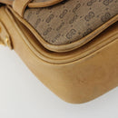 GUCCI Micro GG Supreme Shoulder Bag PVC Beige Gold Auth bs35653-15