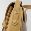 GUCCI Micro GG Supreme Shoulder Bag PVC Beige Gold Auth bs35653-18
