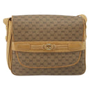 GUCCI Micro GG Supreme Shoulder Bag PVC Beige Gold Auth bs35653-13