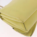 VALENTINO Chain Shoulder Bag Leather Yellow Gold Auth bs35654V-15