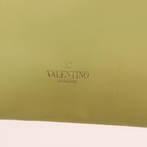 VALENTINO Chain Shoulder Bag Leather Yellow Gold Auth bs35654V
