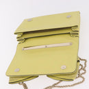 VALENTINO Chain Shoulder Bag Leather Yellow Gold Auth bs35654V-10