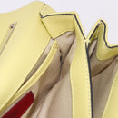 VALENTINO Chain Shoulder Bag Leather Yellow Gold Auth bs35654V-19