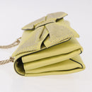 VALENTINO Chain Shoulder Bag Leather Yellow Gold Auth bs35654V-4