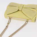 VALENTINO Chain Shoulder Bag Leather Yellow Gold Auth bs35654V-6