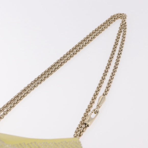 VALENTINO Chain Shoulder Bag Leather Yellow Gold Auth bs35654V