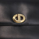 Christian Dior Hand Bag Leather Black Gold Auth bs35657-14