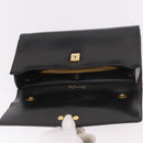 Christian Dior Hand Bag Leather Black Gold Auth bs35657-15