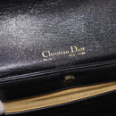 Christian Dior Hand Bag Leather Black Gold Auth bs35657-16