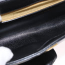 Christian Dior Hand Bag Leather Black Gold Auth bs35657-17