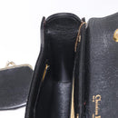 Christian Dior Hand Bag Leather Black Gold Auth bs35657-19