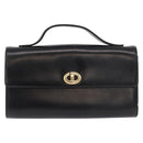 Christian Dior Hand Bag Leather Black Gold Auth bs35657-2