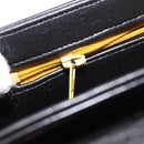 Christian Dior Hand Bag Leather Black Gold Auth bs35657-20