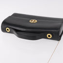 Christian Dior Hand Bag Leather Black Gold Auth bs35657-6