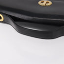 Christian Dior Hand Bag Leather Black Gold Auth bs35657-7