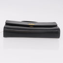 Christian Dior Hand Bag Leather Black Gold Auth bs35657-9