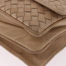 BOTTEGA VENETA INTRECCIATO Shoulder Bag Leather Beige Gold Auth bs35659-14