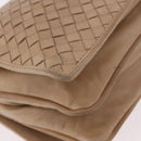 BOTTEGA VENETA INTRECCIATO Shoulder Bag Leather Beige Gold Auth bs35659-15